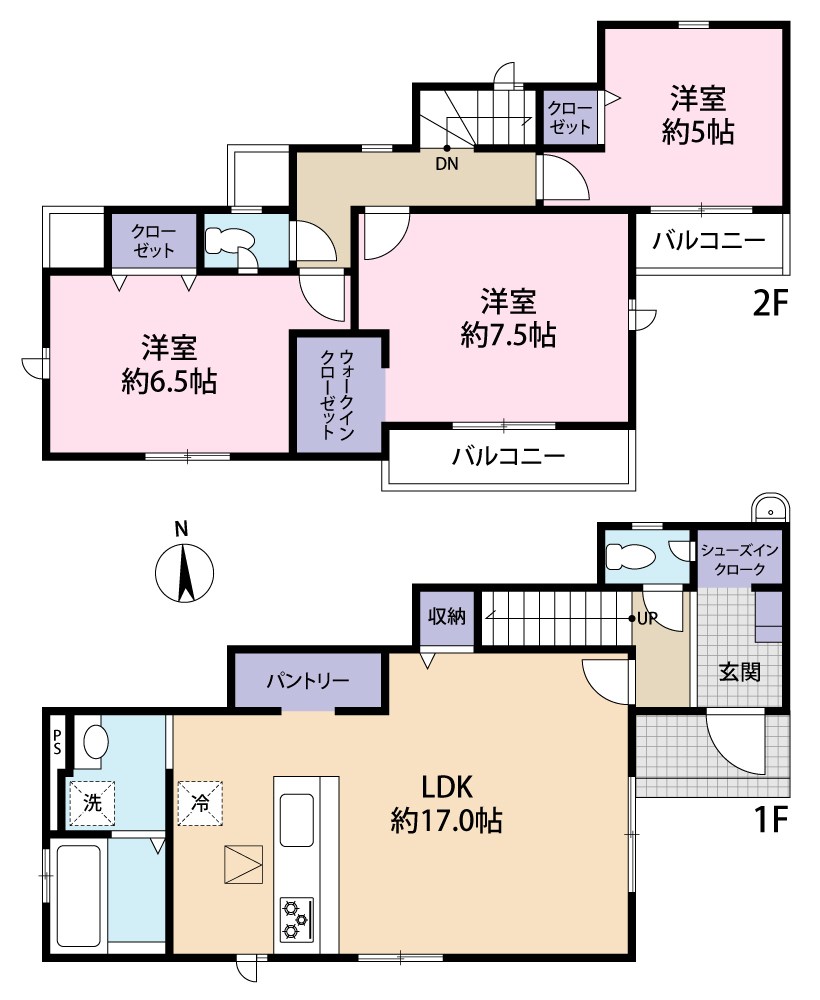 稲城市若葉台　1号棟 間取り図