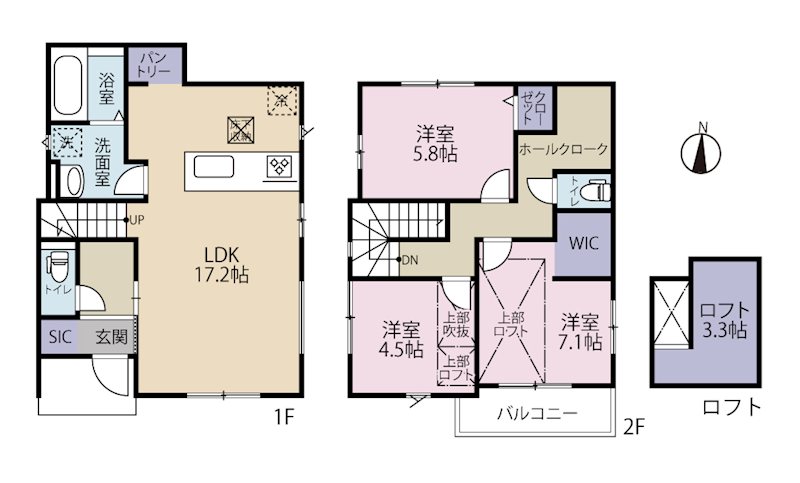 三鷹市牟礼7期　1号棟 間取り図