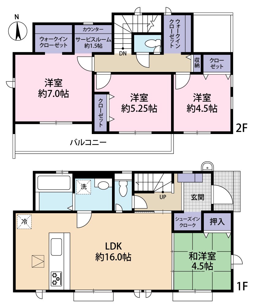 稲城市若葉台　2号棟 間取り図