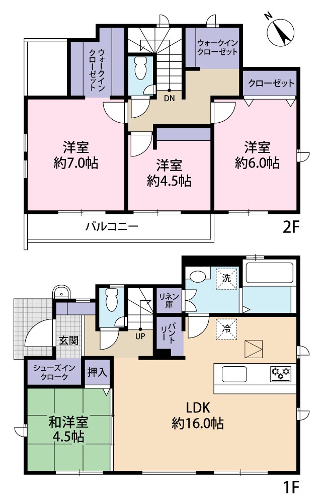 稲城市若葉台　4号棟 間取り図