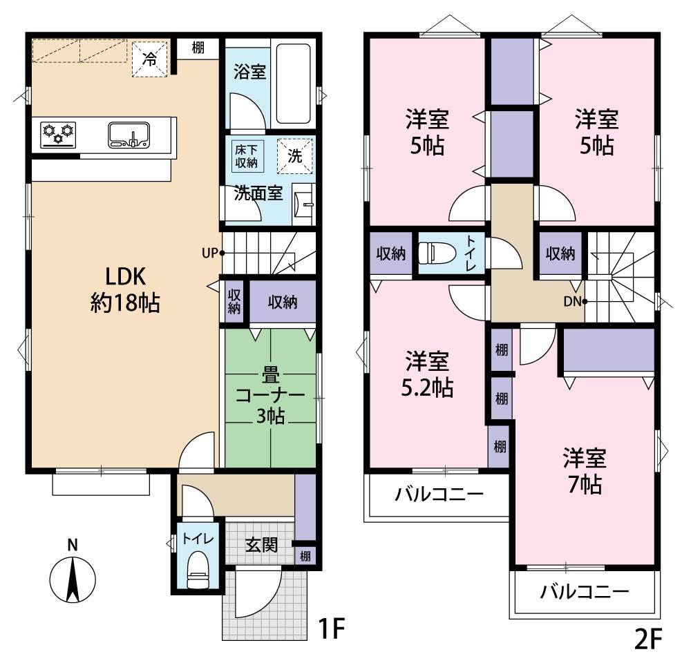 稲城市長沼7期　3号棟 間取り図