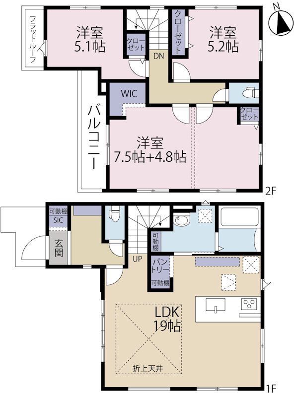 調布市緑ヶ丘1期　1号棟 間取り図