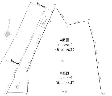 聖蹟桜ヶ丘　徒歩15分　建築条件なし　売地　A区画 間取り図