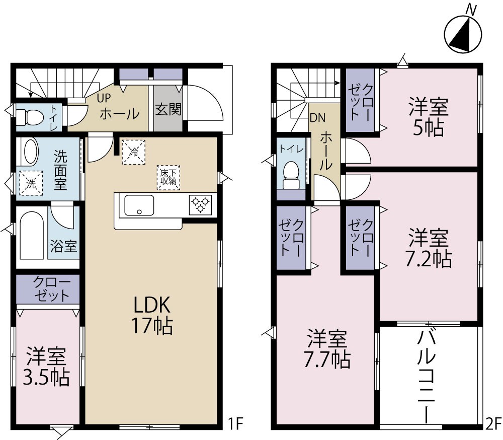 八王子市大塚第21　2号棟 間取り図