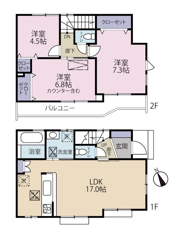 三鷹市大沢5丁目　1号棟 間取り図