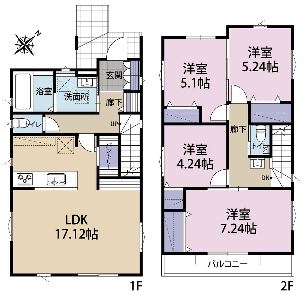 町田市鶴川 未入居戸建住宅　3号棟 間取り図