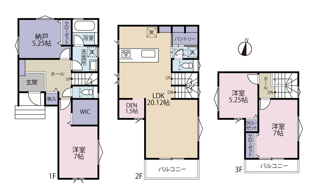 多摩市貝取１丁目　新築戸建 間取り図