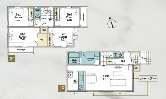 稲城市平尾　新築戸建  1号棟 間取り図