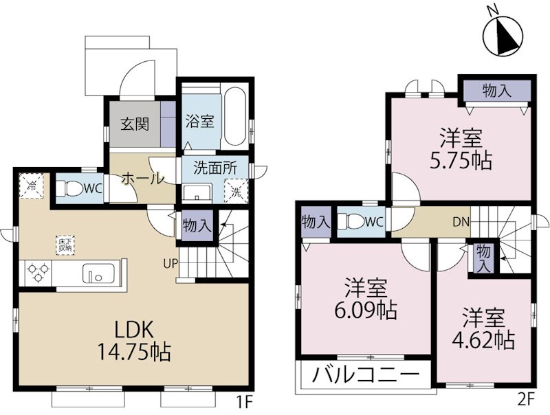 三鷹市新川1丁目新築　B号棟  間取り図