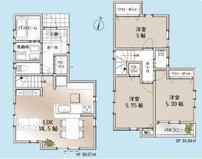 昭島市中神町　新築戸建 間取り図