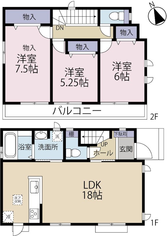 昭島市福島町2丁目　新築　C号棟  間取り図