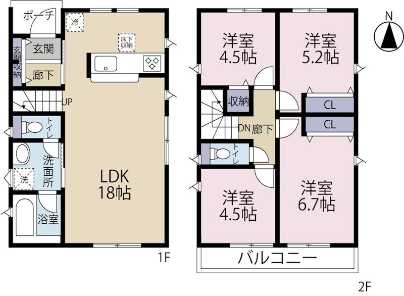 三鷹市北野第8　2号棟 間取り図