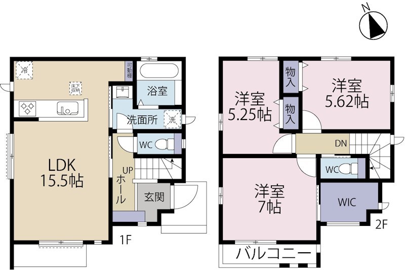 調布市菊野台２丁目　B号棟 間取り図