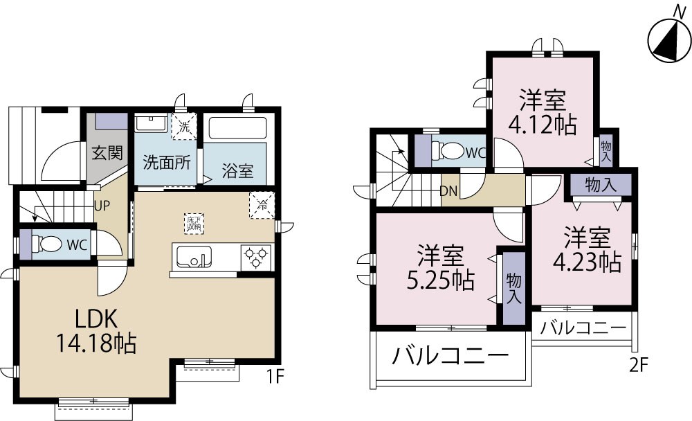 調布市染地2丁目　新築戸建　A号棟 間取り図