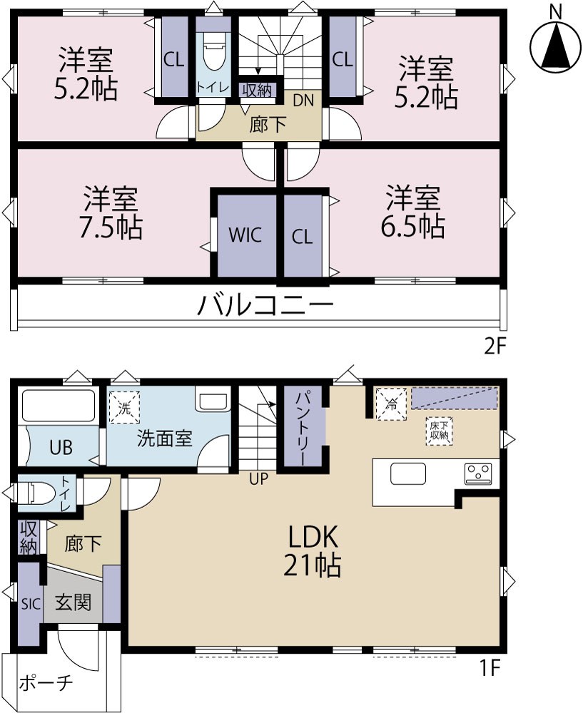 多摩市聖ヶ丘　新築分譲住宅 間取り図