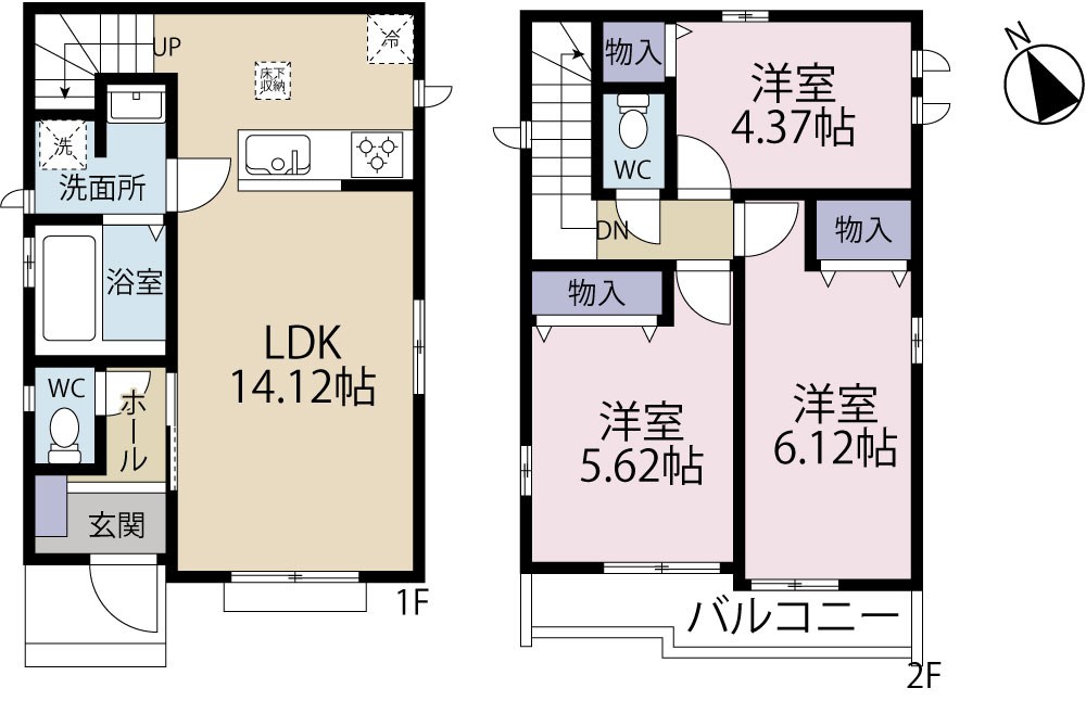 調布市東つつじが丘　新築戸建　C号棟 間取り図