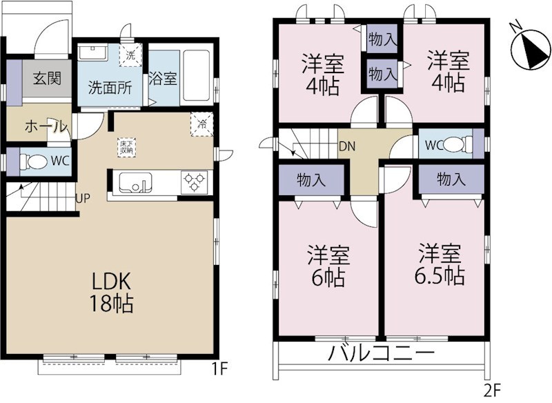 調布市佐須町5丁目　新築戸建　2-A号棟 間取り図