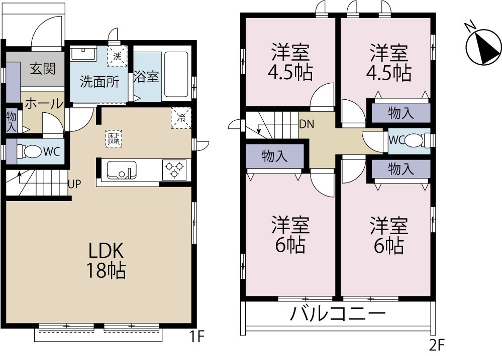 調布市佐須町5丁目　新築戸建　2-B号棟 間取り図