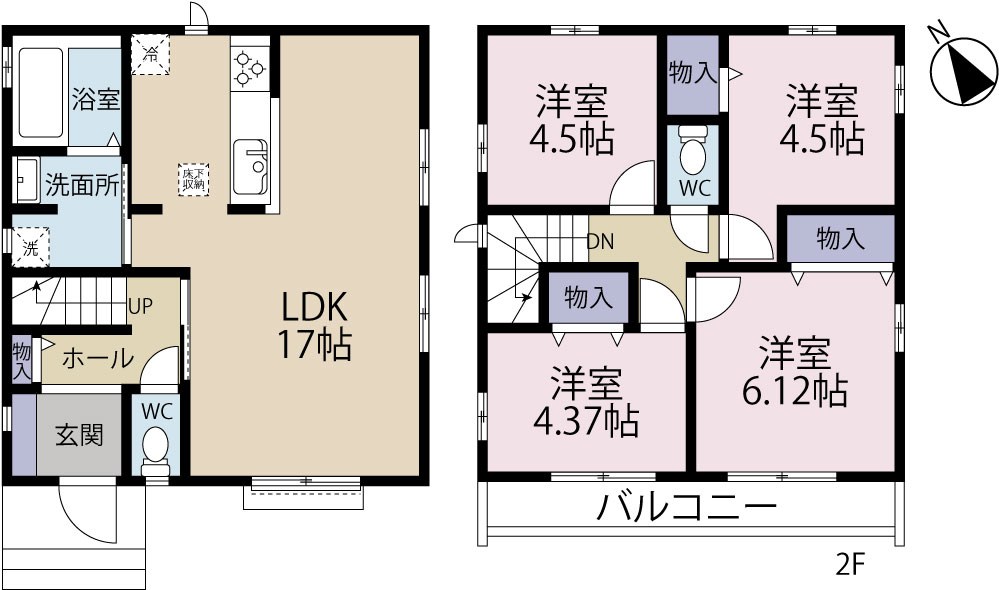 調布市佐須町5丁目　新築戸建　2-D号棟 間取り図