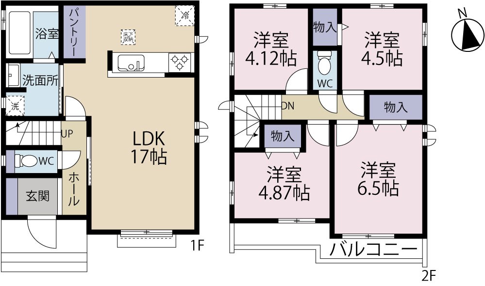 調布市佐須町5丁目　新築戸建　2-E号棟 間取り図