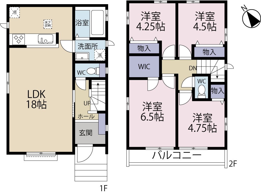 調布市佐須町5丁目　新築戸建　2-M号棟 間取り図