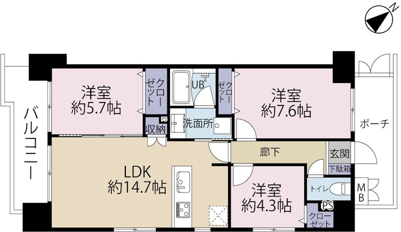 サンシュロス昭島 間取り図