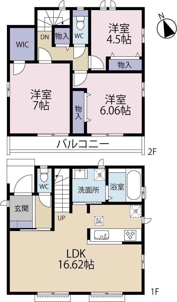 調布市佐須町5丁目（2期）　新築戸建　1-B号棟 間取り図