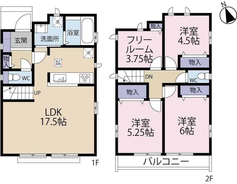 調布市佐須町5丁目（2期）　新築戸建　1-D号棟 間取り図