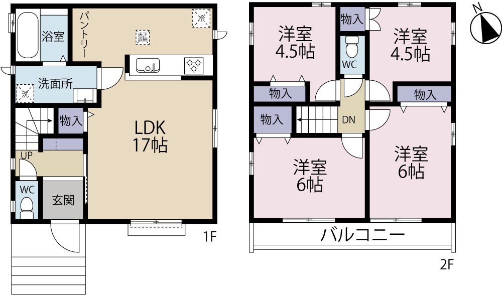 調布市佐須町5丁目（2期）　新築戸建　1-F号棟 間取り図