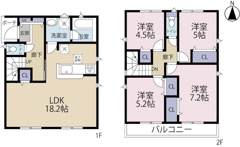 三鷹市北野第9　2号棟  間取り図