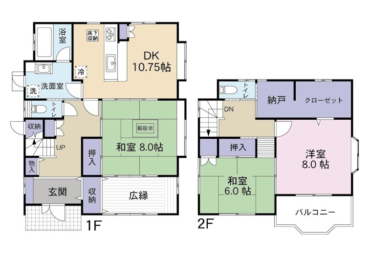 昭島市美堀町　中古戸建 間取り図