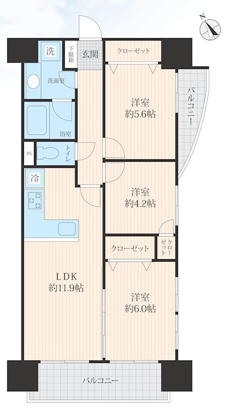 サンシュロス昭島 間取り図