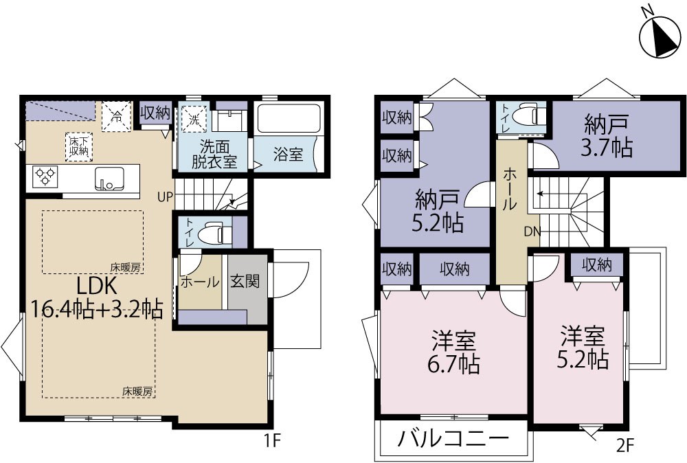 多摩市落川　新築戸建　1号棟 間取り図