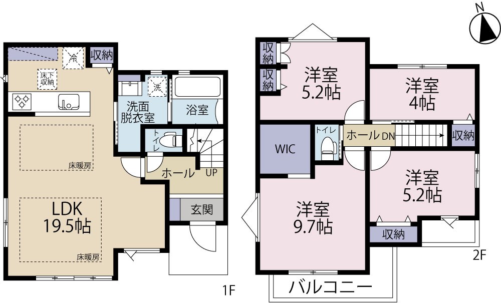 多摩市落川　新築戸建  2号棟 間取り図