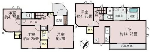 多摩市連光寺　6丁目　新築戸建 　B号棟 間取り図