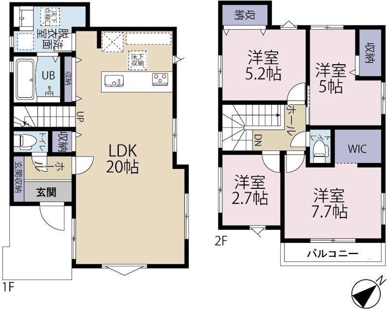 多摩市一ノ宮5期　2号棟 間取り図