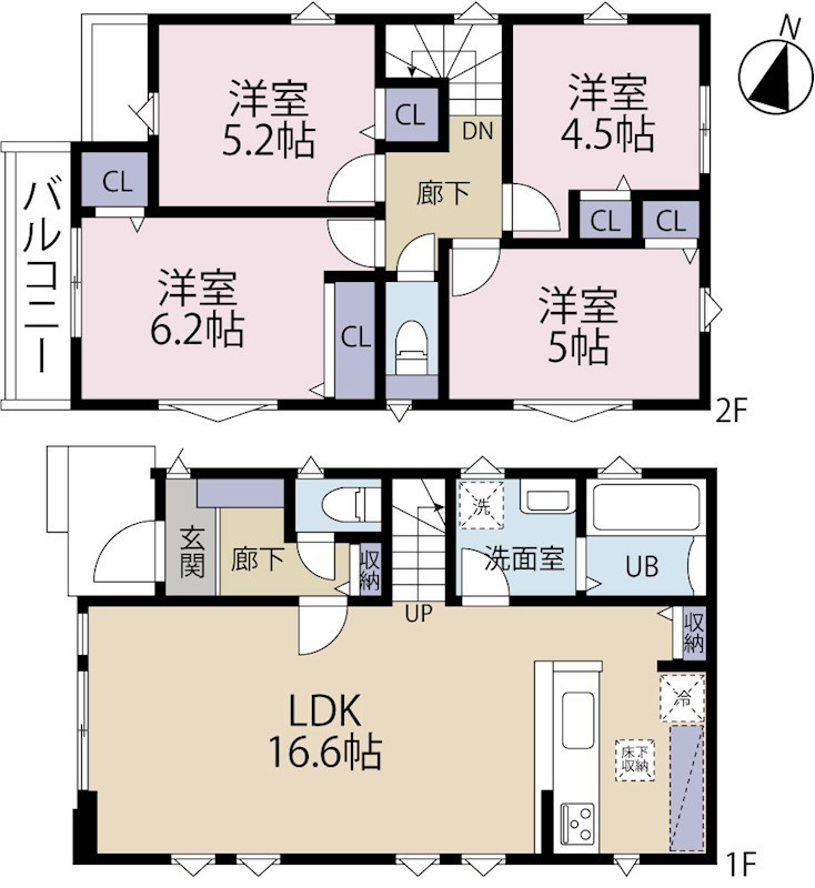 日野市南平8期　新築戸建 間取り図