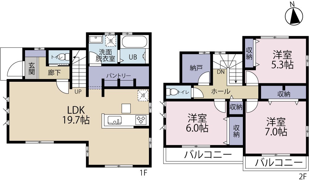 多摩市東寺方　新築分譲戸建て４棟【4号棟】　～2路線利用可！太陽光発電搭載の省エネ住宅～ 間取り図