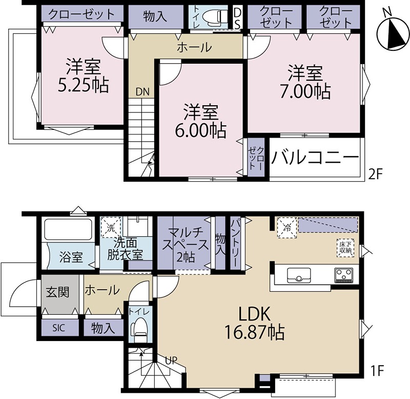 武蔵野市桜堤３丁目　5期【3号棟】　～太陽光発電標準装備◎耐震・制震安心の住まい～  間取図・土地図