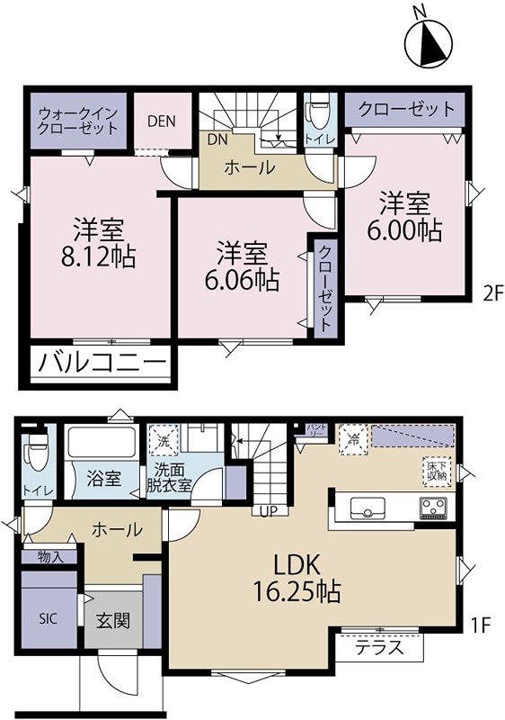 武蔵野市桜堤３丁目　5期【8号棟】　～太陽光発電標準装備◎耐震・制震安心の住まい～ 間取図・土地図