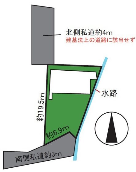 外崎3丁目土地（建物付） 間取図・土地図