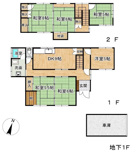 川先4丁目中古住宅 間取図・土地図