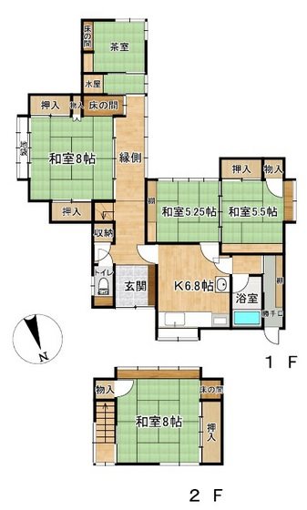 若葉1丁目中古住宅 間取図・土地図