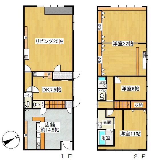 城西4丁目店舗兼住居 間取図・土地図