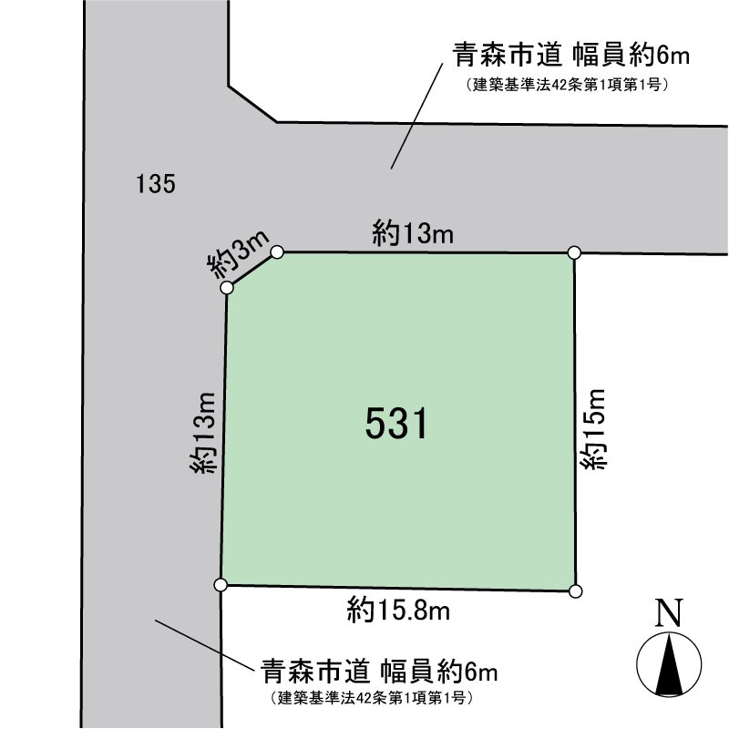 幸畑１丁目（上物付）土地 間取図・土地図