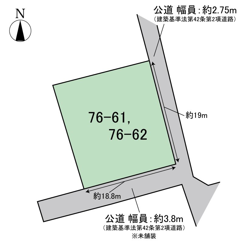矢作２丁目（上物付）売土地 間取図・土地図