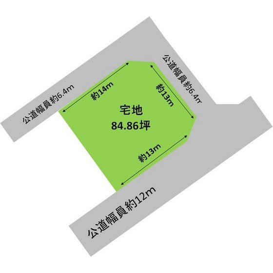 五所川原市みどり町4丁目82 土地 区画図
