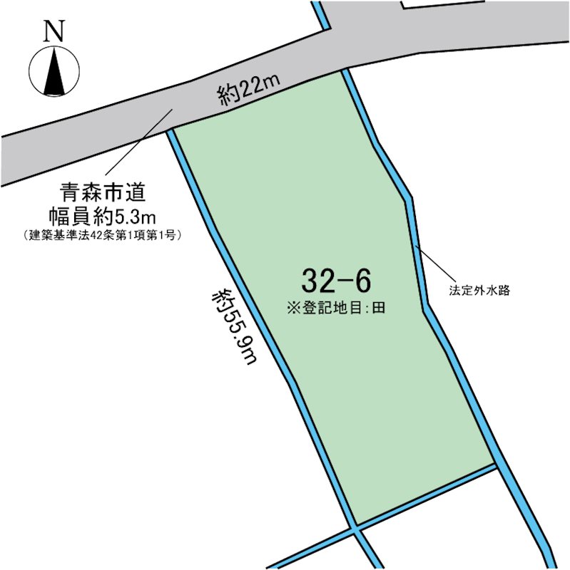 羽白沢田売地 間取図・土地図