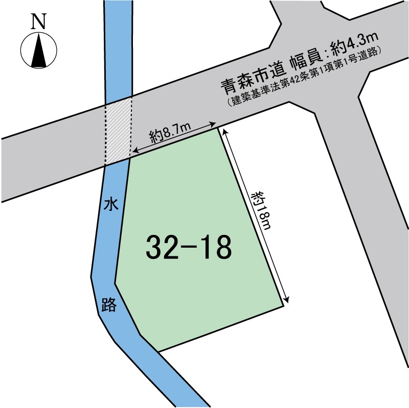 小柳2丁目上物付土地 間取図・土地図