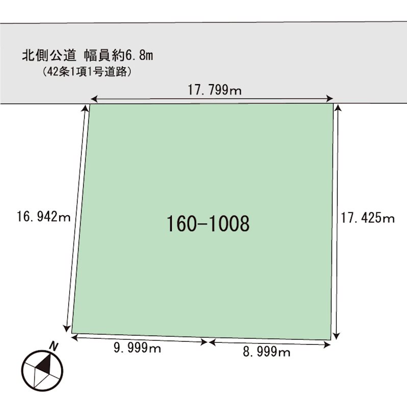 新城平岡売地 間取図・土地図